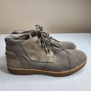 Ahnu Chukka Boots Broderick Mens 12 Lace Up Leather Brown Taupe Ankle Suede